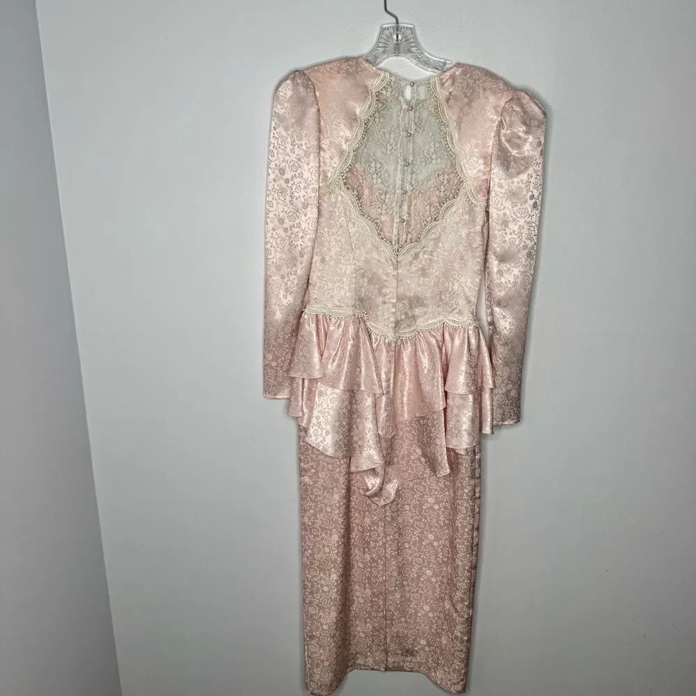 Vintage Scott McClintock Elegant Pink Lace Dress